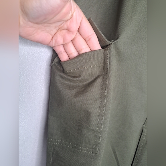 Ann Taylor LOFT Military Green Cargo Skirt Women's Size 10 Open Front - Picture 5 of 16